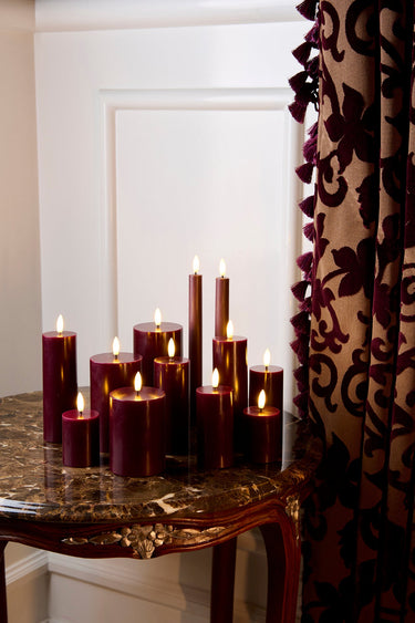 SIRIUS Sille Rechargeable S/3 Candles D75 - Bordeaux