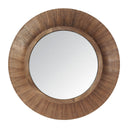 Madrid Wooden Round Mirror 90cm in black walnut finish