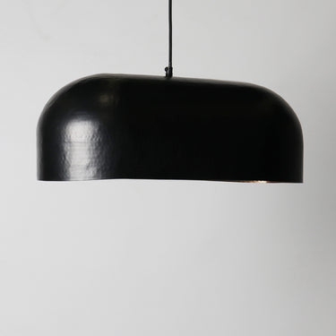 Eliptical Dome Pendant 57x35cm Black Outside Gold Inside