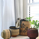 KINTU COLLECTION Aria Basket - Natural w/Crossed Lines alternate view