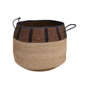 KINTU COLLECTION Velora Basket - Natural w/Chocolate Rim