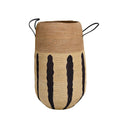 KINTU COLLECTION Maya Basket - Natural w/Chocolate Stripes