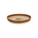KINTU COLLECTION Sprig Wall Art/Tray - Natural w/Mustard Rim detail