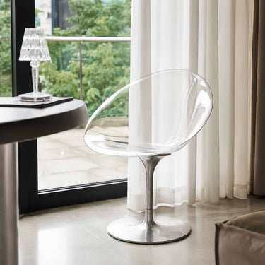 Jetson Swivel Chair - Clear & Aluminium