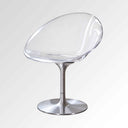 Jetson Swivel Chair in Clear with aluminium base