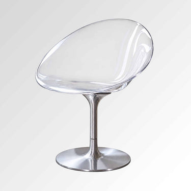 Jetson Swivel Chair in Clear with aluminium base