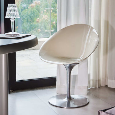 Jetson Swivel Chair - Pearl & Aluminium