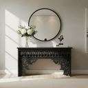 Abigail Carved Console Table - Black 1500mm at Online8 Furniture Auckland NZ