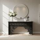 Abigail Carved Console Table - Black 1500mm at Online8 Furniture Auckland NZ
