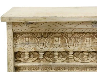 Abigail Carved Console Table - Natural at Online8 Furniture Auckland NZ