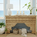 Abigail Carved Console Table - Natural at Online8 Furniture Auckland NZ