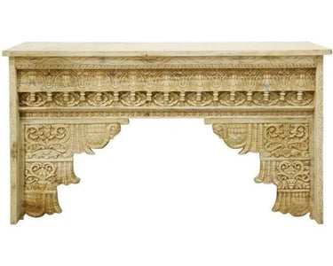 Abigail Carved Console Table - Natural at Online8 Furniture Auckland NZ