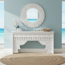 Abigail Carved Console Table - White 1500mm at Online8 Furniture Auckland NZ
