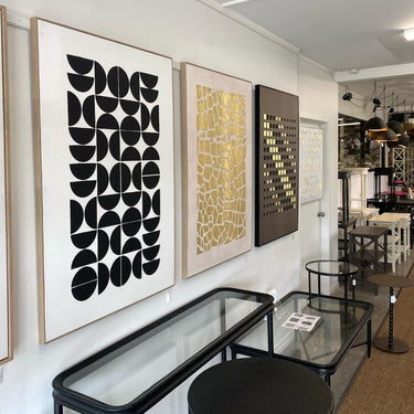 Abstract Canvas Wall Art - Black & White at Online8 Furniture Auckland NZ