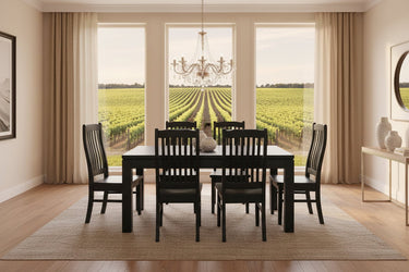 Ada Black Dining Suite - 6 Seater at Online8 Furniture Auckland NZ