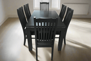 Ada Black Dining Suite - 6 Seater at Online8 Furniture Auckland NZ