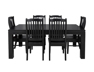 Ada Black Dining Suite - 6 Seater at Online8 Furniture Auckland NZ