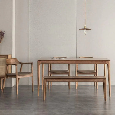 Baur Bench Seat styled in a mid-century dining setting