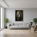 Afro Lady with Gold Strips Framed Canvas Wall Art at Online8 Furniture Auckland NZ