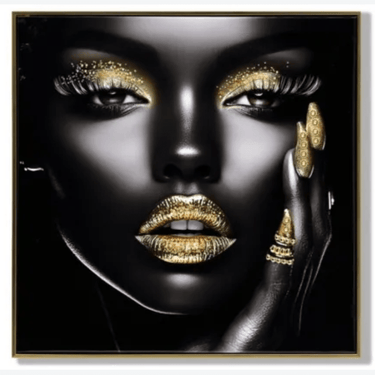 Afro Woman Framed Canvas Wall Art at Online8 Furniture Auckland NZ
