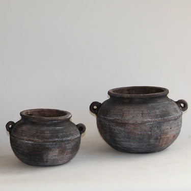 Aged Deep Umber Pot Belly Vase - Medium at Online8 Furniture Auckland NZ
