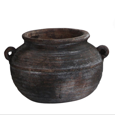 Aged Deep Umber Pot Belly Vase - Small at Online8 Furniture Auckland NZ