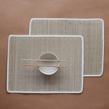Akiiko - Reed Table Top Set - Placement, Runner, Coaster-Herring Weave at Online8 Furniture Auckland NZ