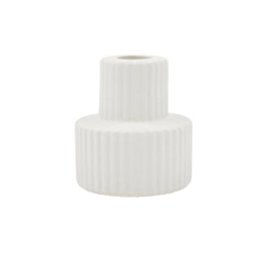 Alba Ribbed Ceramic Candle Holder at Online8 Furniture Auckland NZ