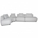 Algar Sectional Sofa with a warp-resistant solid pine and beech frame under grey upholstery