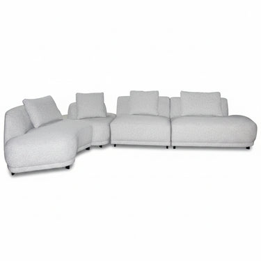 Algar Sectional Sofa with a warp-resistant solid pine and beech frame under grey upholstery