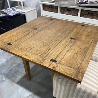 Alpine Fold Square Dining Table - Rustic Light at Online8 Furniture Auckland NZ
