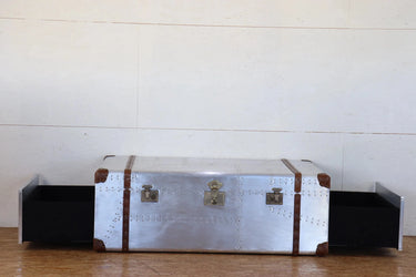 Aluminium Coffee Table with 2 Drawers at Online8 Furniture Auckland NZ