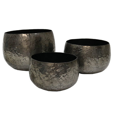 Aluminium Crumpled Pot Small at Online8 Furniture Auckland NZ