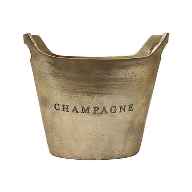 Aluminium Oval Champagne Bucket - Raw Gold at Online8 Furniture Auckland NZ
