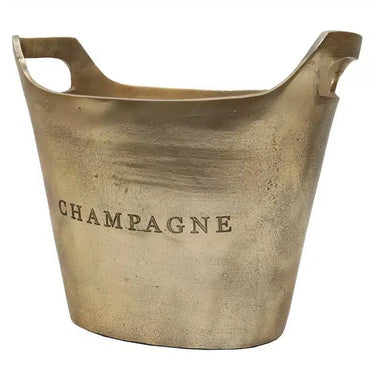 Aluminium Oval Champagne Bucket - Raw Gold at Online8 Furniture Auckland NZ