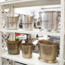 Aluminium Round Champagne Bucket - Raw Gold at Online8 Furniture Auckland NZ