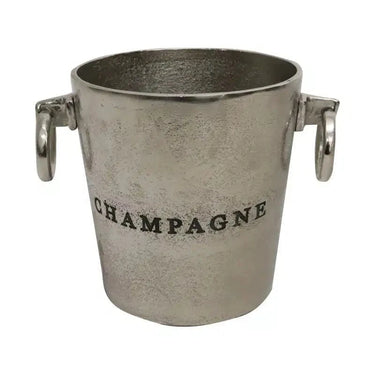 Aluminium Round Champagne Bucket - Raw Silver at Online8 Furniture Auckland NZ