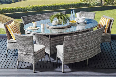 Amalfi 8-Piece Outdoor Oval Dining Suite at Online8 Furniture Auckland NZ
