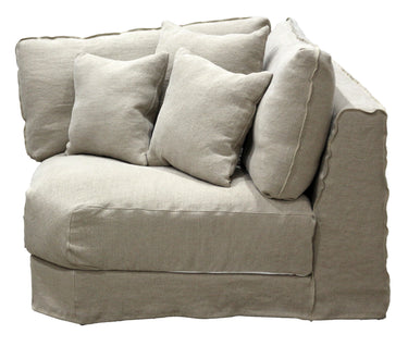Amalfi Slip Cover Corner Sofa Seat - Burlap at Online8 Furniture Auckland NZ
