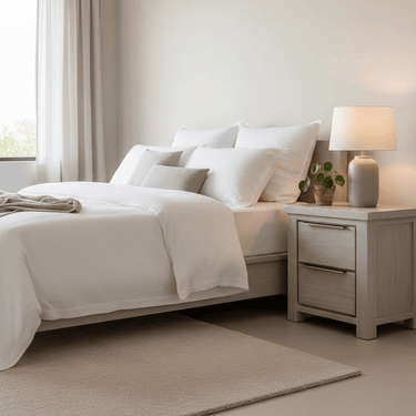 Amanda 2 Drawer Bedside Table at Online8 Furniture Auckland NZ