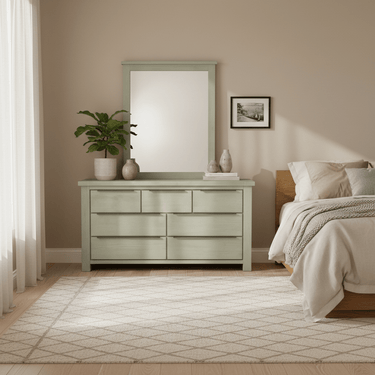 Amanda 7 Drawer Dresser with Mirror at Online8 Furniture Auckland NZ