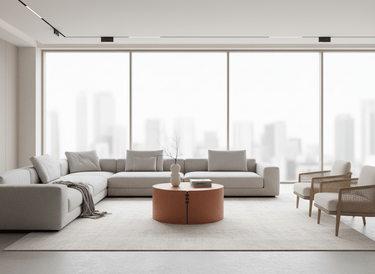 Amber Aluminium Round Coffee Table - Rust at Online8 Furniture Auckland NZ