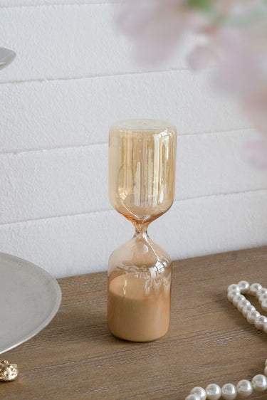 Amber Shimmer Hourglass With White Sand - Small at Online8 Furniture Auckland NZ