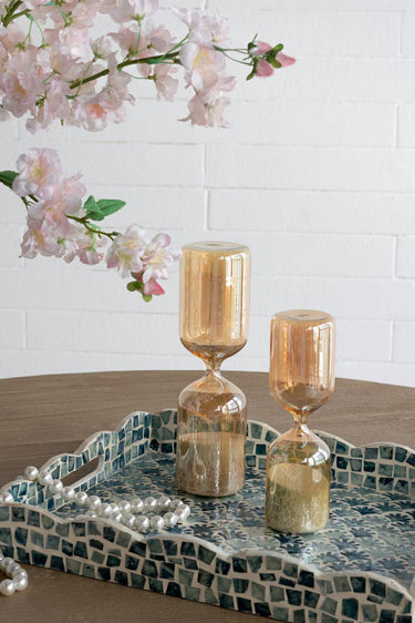 Amber Shimmer Hourglass With White Sand - Small at Online8 Furniture Auckland NZ