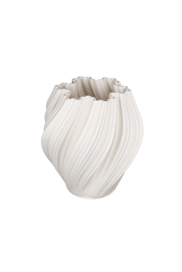 Amelie White 3D Printed Ceramic Vase - Small at Online8 Furniture Auckland NZ