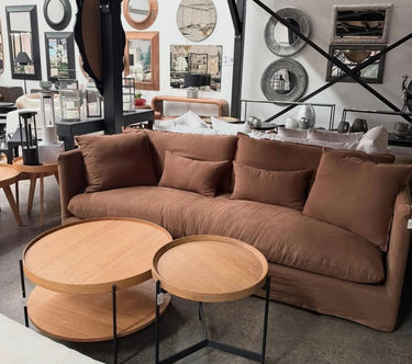 Amsterdam Slip Cover 3 Seat Sofa - Mocha at Online8 Furniture Auckland NZ
