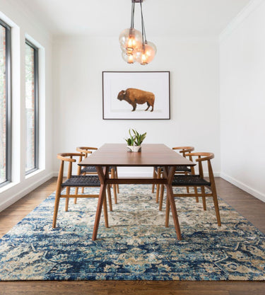 Anastasia Blue/Ivory Rug - 201x279cm at Online8 Furniture Auckland NZ