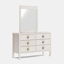 Andes 6 Drawer Dresser & Mirror- Ash at Online8 Furniture Auckland NZ
