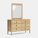 Andes 6 Drawer Dresser & Mirror- Ash at Online8 Furniture Auckland NZ