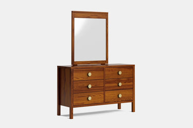 Andes 6 Drawer Dresser & Mirror- Ash at Online8 Furniture Auckland NZ